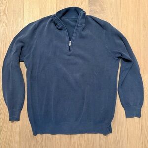 Faherty Sunwashed Blue Zip Up Sweater
